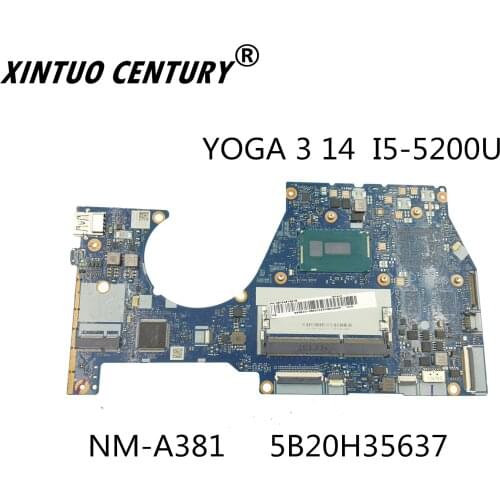 NM-A381 5B20H35637 For Lenovo yogo3 14 Laptop Motherboard BTUU1 With SR23Y I5-520U CPU DDR3L 100% full Working well