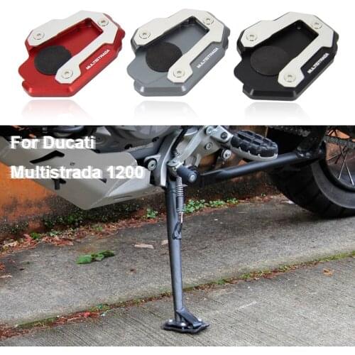 NEW Kickstand Motorcycle Accessories For Ducati Multistrada 1200 CNC Foot Side Stand Extension Pad Support Plate