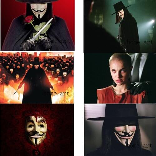 V for vendetta Poster Clear Image Wall Stickers Home Decoration Good Quality Prints White Coated Paper home art Brand