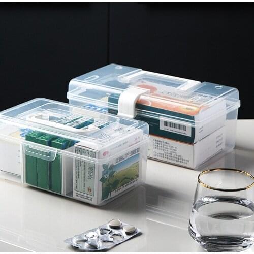 Portable Plastic Transparent Storage Box Snacks Sorting Box with Lid Storage Box Desktop Storage Box Small Box with Lid