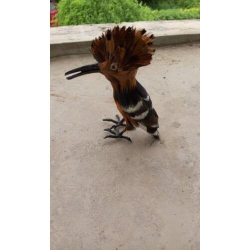 Simulation Hoopoe bird 15x14cm Handmade craft model,polyethylene&furs feathers toy prop. home decoration Xmas gift w4140