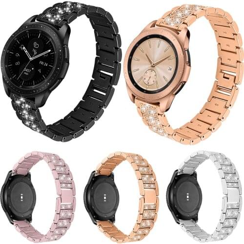 Huawei Watch GT Stainless Steel Band for Samsung Galaxy Watch 46mm 42mm Active Watch Strap Bling Replacement Watchbands Belt