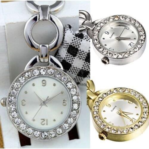 Luxury Rhinestone Round Dial Nurse Watch Brooch Pin Quartz Fob Pocket Watch