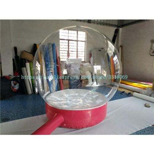 Sale of 2 meters diameter Christmas inflatable snowballs, PVC transparent display balls, decorative inflatable snowballs