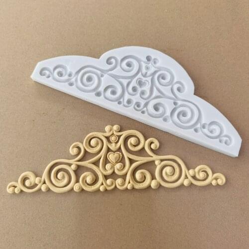 Crown Lace Border Chocolate Candy Clay Silicone Molds Fondant Cake Decorating Tools