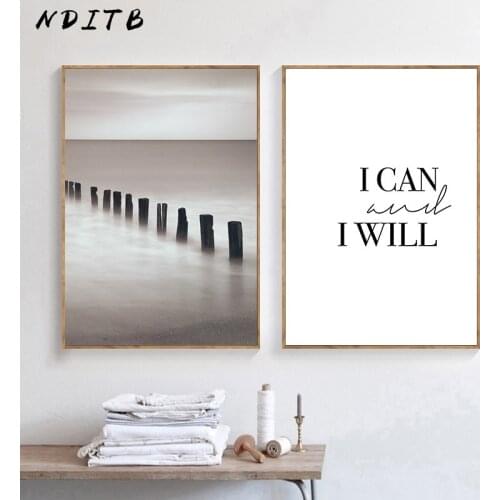 Scandinavian Motivational Canvas Poster Nordic Style Landscape Wall Art Print Minimalist Painting Decoration Picture Home Decor