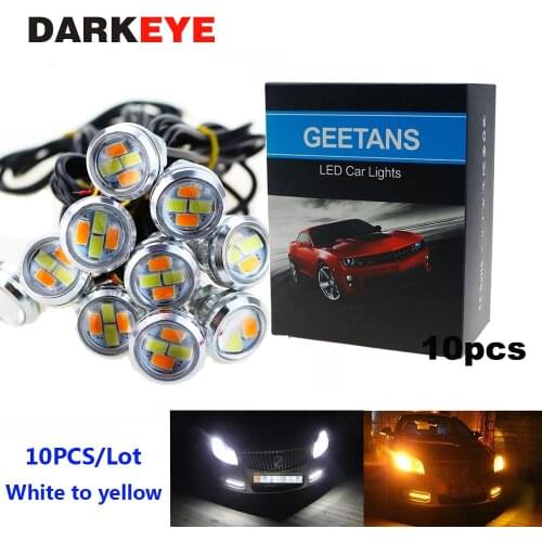 Ultra Bright Dual lights 10pcs 23mm (white to yellow) 4 LED DRL Eagle Eye Daytime Running Warning Signal Light Bulb CJ
