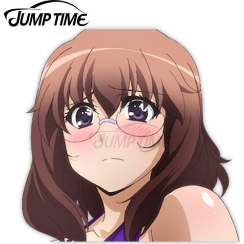 Jump Time Dakara Boku wa H ga Dekinai Okura Mina 4 Sexy Big Head Anime Girl Vinyl Decal Waifu Peeker Car Stickers