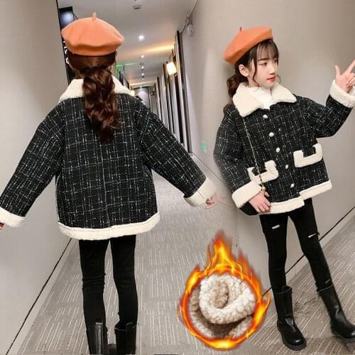 Girls winter woollen coat 2020 new cashmere long Korean trench coat fashionable childrens woollen coat