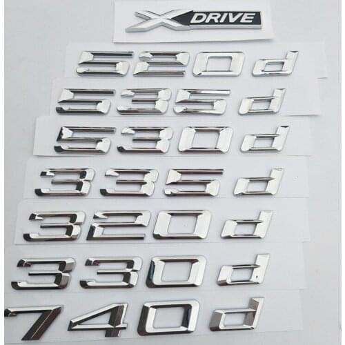 1pc MIX New Car Styling 3D 520d 320d 120d 740d 318d 530d 330d 525D Auto Sticker Emblem Boot Rear Badge For M3 M5 X1 X3 X5 X6