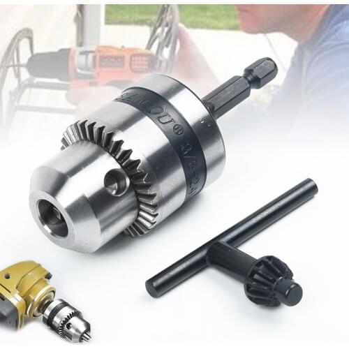 1pc Drill chuck 3/8 inch 24UNF 1.5-10MM Keyless Steel Rotary Connecting