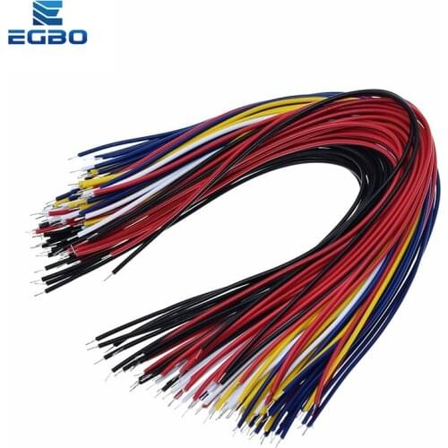 100PCS EGBO 20CM Color Flexible Two Ends Tin-plated Breadboard Jumper Cable Wires