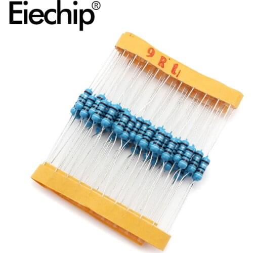 100pcs/lot 0.5W 1 ohm 1% Metal film resistor 1/2W resistance 9.1R Electronic resistors