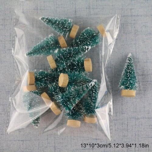 12pcs/Bag Mini Christmas Tree Pine Tree DIY Christmas Decorations For Home Table Navidad Xmas Ornaments New Year Decor