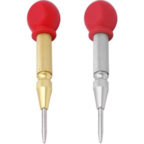 2Pcs HSS Center Punch Stator Punching Automatic Center Pin Punch Spring Loaded Marking Drilling Tool with a Protective Sleeve