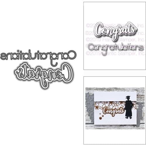 2021 New Congrats Congratulation Metal Cutting Dies for DIY Scrapbooking Decor and Card Making Paper Craft Embossing No Stamps