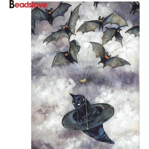 5d cross stitch diy diamond painting stickers diamond painting bat patterns bead embroidery diamond round square mosaic kit