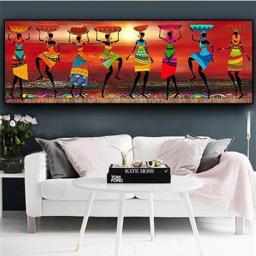 Abstract African Nude Woman Female Dancing Oil Painting on Canvas Posters and Prints Cuadros Art Wall Picture for Living Room