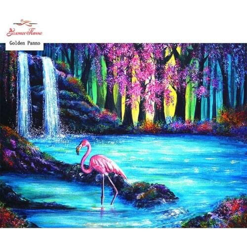 GOLDEN PANNO Diamond Painting Full Square 5D Diy Daimond Embroidery Diamant Mosaic Sale rhinestones pictures Animal Flamingo 03