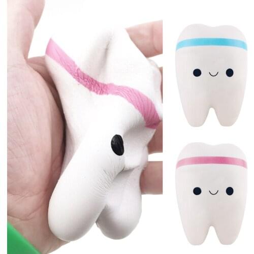 Besegad 1pcs Squishy Slow Rising Toys Squishies Cellphone Strap Teeth Buns Bread Wholesale Cheap Kawaii Squshy Jumbo Random