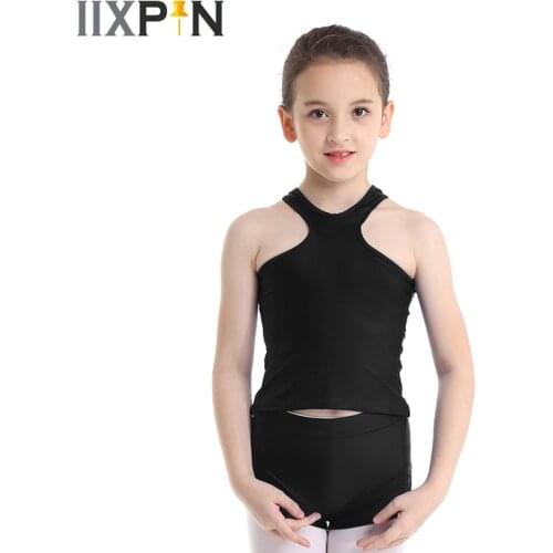 Girls gymnastics leotard Ballet dance costumes Racer Front and Back Tank Top with Bottoms Kids Ballet Dance leotards Gym Workout