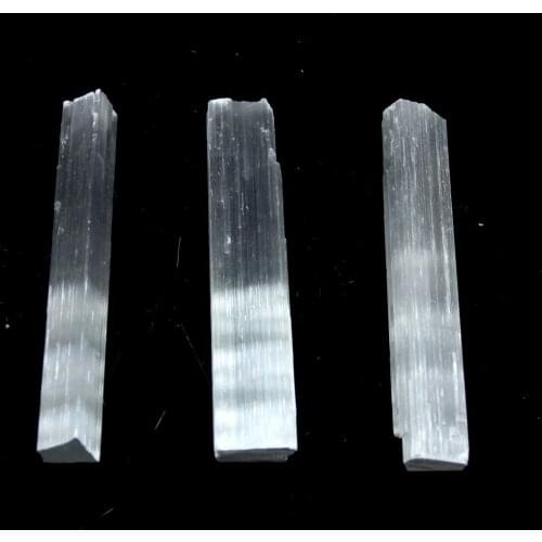 DS 5pcs Natural Selenite Stick Wand Rough Crystal Stone Specimen Reiki Healing Chakra Crystal Home Decoration