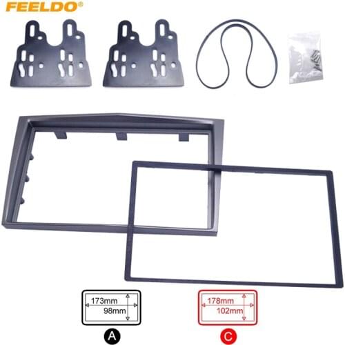 FEELDO Car 2Din Stereo Dash CD Frame Panel Audio Radio Fascia for Opel Vectra Astra Zafira 2006+Trim Installation Kit #HQ5221
