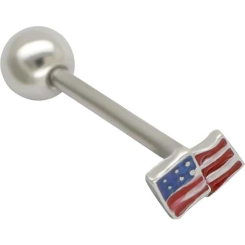 JHJT 14G Tongue Nails USA Plugs Shape 316L Surgical Stainless Steel Tongue Piercing