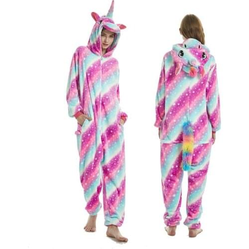 2020 Adult Cosplay Costume Halloween Anime Pajama Sets Unisex Cartoon Sleepwear Animal Hooded Unicorn Costumes Panda Tigger