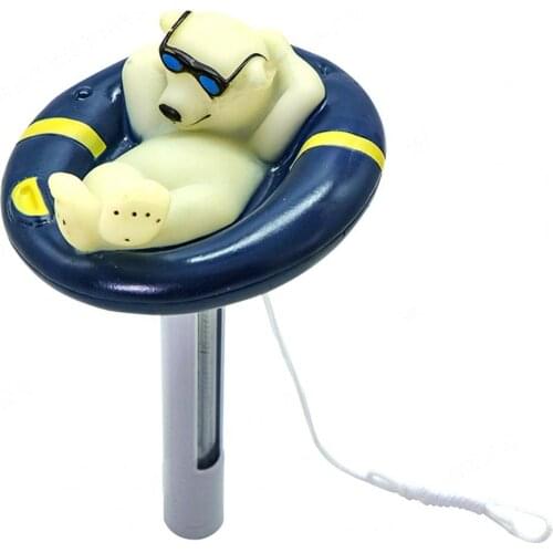 80% Hot Sale Fashion Polar-bear Thermometer Tube Floating Temperature Meter for Swimming Pool Temperature Instrument