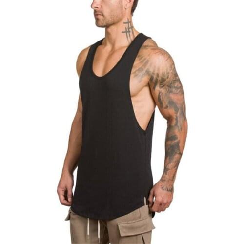 Fitness Mens gym Tank Top cotton Bodybuilding Stringer Vest running Undershirt Tanktop Singlet Brand Clothing Sleeveless Shirt