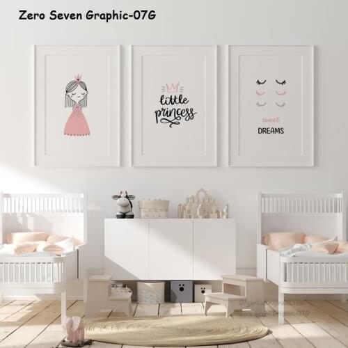 Cute Illustration Pink Princess Unicorn Rainbow Pictures Canvas Poster Print For Nursery Wall Art Baby Girls Room Decoration