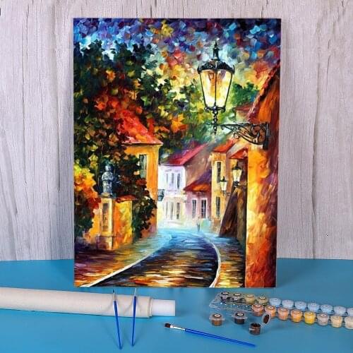 Oil Painting Style Evening Coloring By Numbers Painting Complete Kit Acrylic Paints 50*70 Canvas Pictures Handiwork
