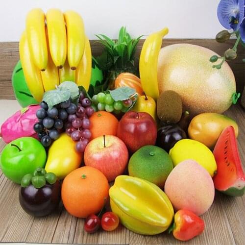 New simulation Fruit Model Fake Fruit DIY Home Food Decoration 1PC Foam Props Realistic Plastic Teaching Aids