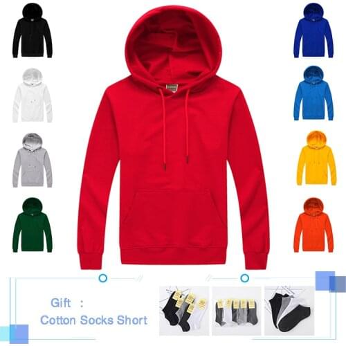 Solid Color Long Sleeve Pullover sweatshirts men Hooded Black White Blue Sweatshirt Hoodies Coat Streetwear Plus Size Clothing
