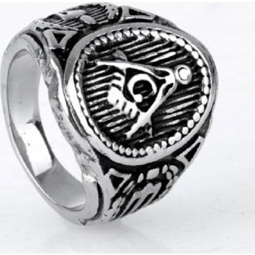 Wholesale Fashion Silver color Stainless Steel Masonic Ring for Men, master masonic signet ring, freemason ring jewelry