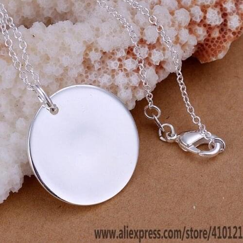 P137_2 Lucky Charm Silver Color Pendants For Women Jewelry Necklace Girl Lady Accessories Fashion Pendant Licensing Round /f