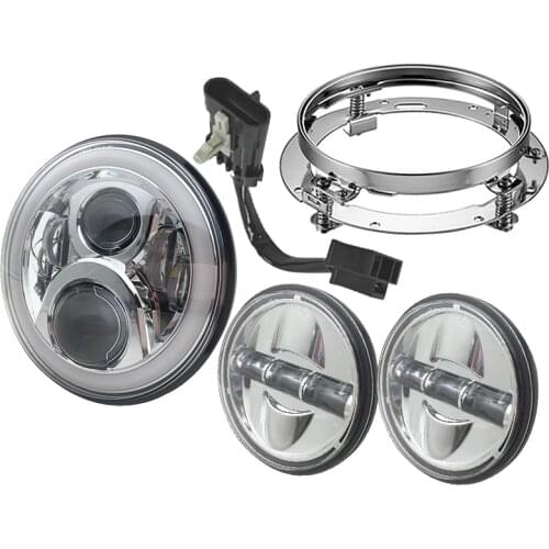 Headlight For Universal Motorcycle Parts 7" LED Motor Headlight 4.5" 4 1/2 inch Passing Light For Harley Touring Softail Classic