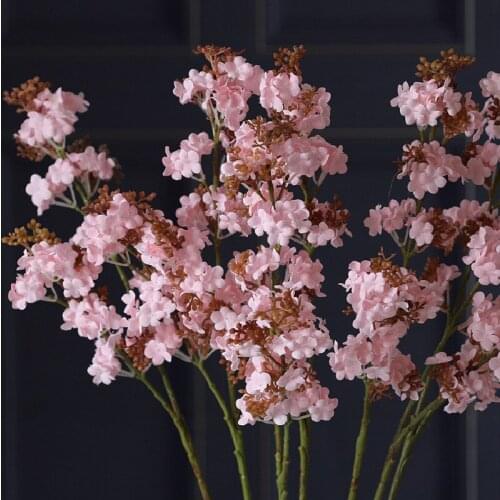 PG 2 Fork with Fruit Snowball Silk Hydrangea Floral Bouquet Fake Flower Table Hydrangea Wedding Home Decor Party Accessory