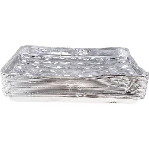 Rectangular Aluminum Foil Grilling Trays Outdoor 34.5x22.5x2.5CM Picnic