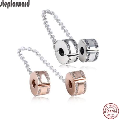 DIY High Quality Classic Logo 925 Real Silver Clip Safe Charm Fitting for Famous Bracelet