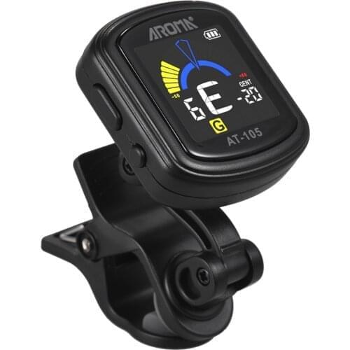 Aroma AT-105 Guitar Tuner Metronome Digital Sensitive Metronome Tuner Clip On Color Screen For Guitar Bass Ukulele Violin Tuning