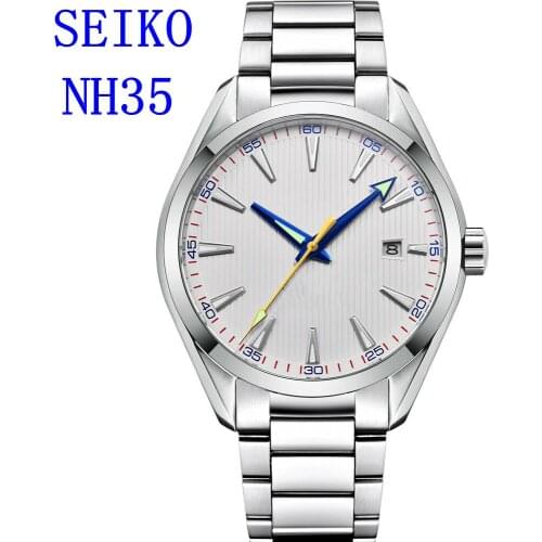 Japan NH35 Automatic Watch Sapphire Sterile Dial Luminous Luxury Top Brand Luminous Mens Sport Clock Mechanical Male Wristwatch