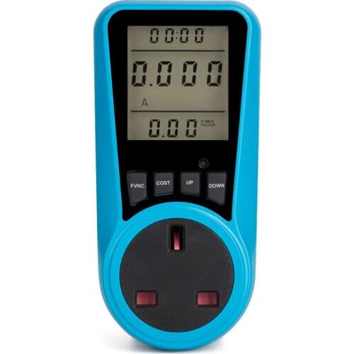LCD Electricity Usage Power Meter Socket Energy Watt Volt Amps Wattage KWH Consumption Analyzer Monitor Outlet AC230V~250V