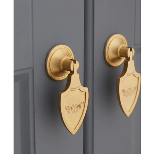 Gold brass Handle and knob Cabinet Drawer Pull Knob Door Pull Artistical Chinese Style Furniture Hardware with screw