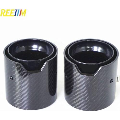 1 Piece Glossy Carbon fiber Exhaust Tip Auspuffspitze for BMW F87 M2 F80 M3 F82 F83 M4 Akrapovic exhaust tip car accessories