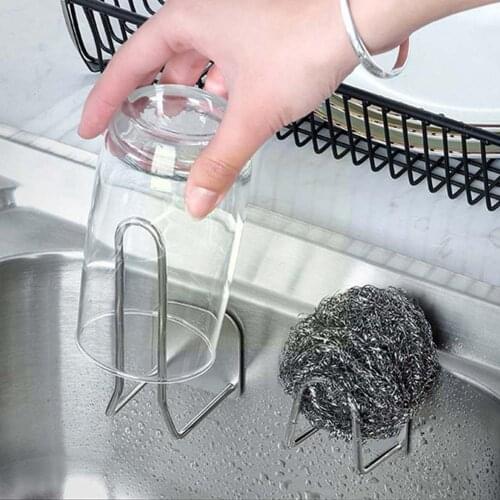 1pc Multi-purpose Hanging Kitchen Sponges Holder Self Sponges Drain Drying Storage Adhesive Holder Rack Accessories Sink Si P0M0