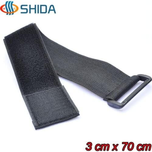 10pcs 3cm x 70cm Elastic Fastening Strap Cable Ties with Plastic Buckle Hook and Loop Magic Stretch Tapes Free Shipping