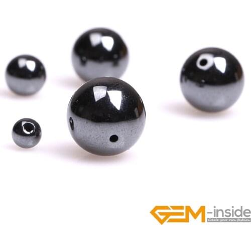 10 Pcs Natural Non-Magnet Black Hematite Round Half-drilled Beads For Jewelry Making DIY Earring Accessorries Loose Spacer Beads