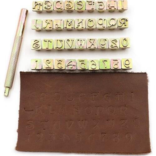 36pcs/set A-Z 1-10 English Letter Alphabet Numbers Stamping Punch Set Metal Leather Tool Leather craft Alphabet Stamps